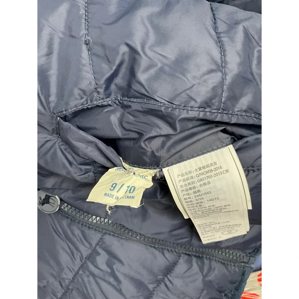 Abercrombie Kids Reversible Puffer Jacket Girls‎ Navy Pink Size 9/10 Hooded